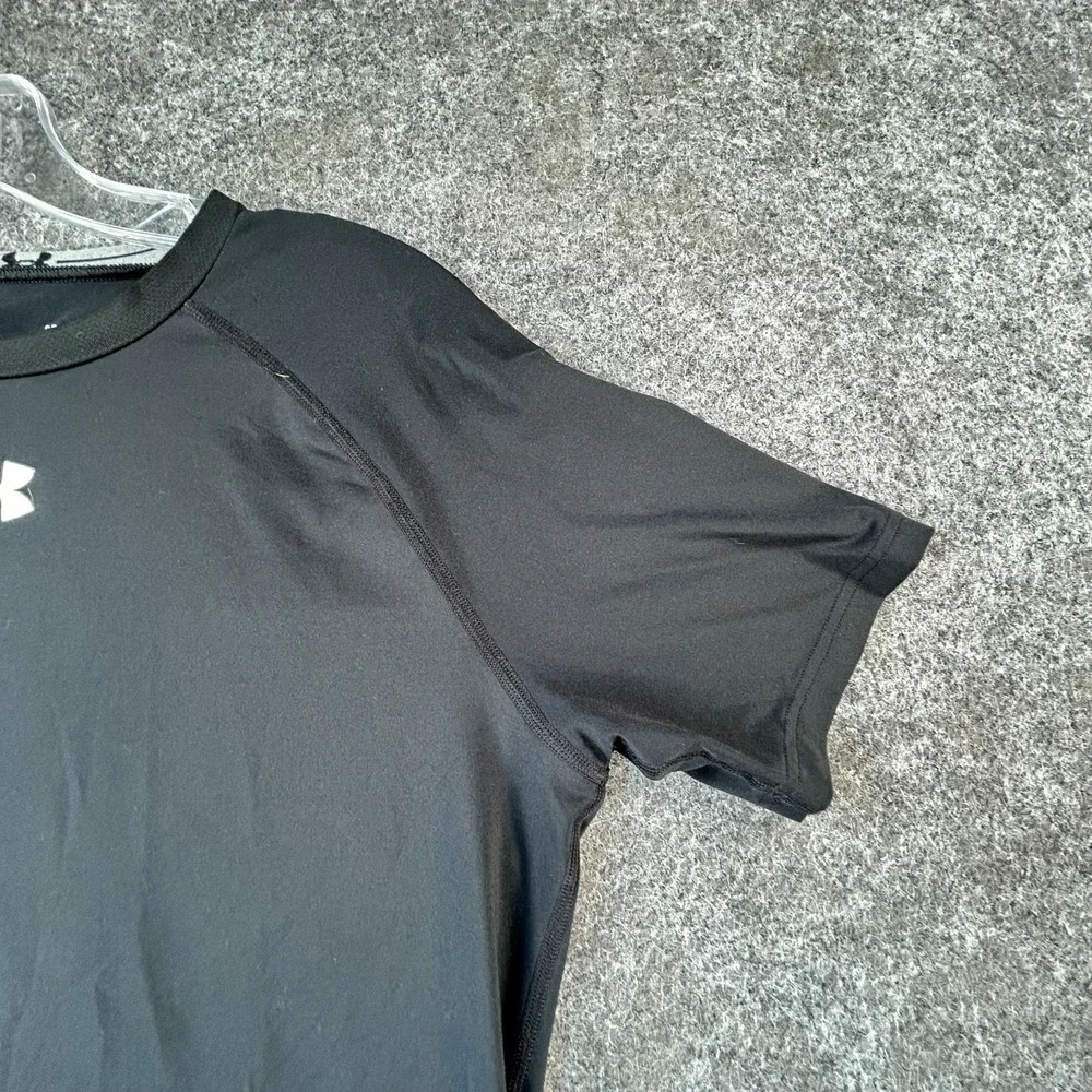 Under Armour HeatGear T-Shirt Mens L Black Compression Raglan Comfort‎ Stretch
